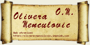 Olivera Menčulović vizit kartica